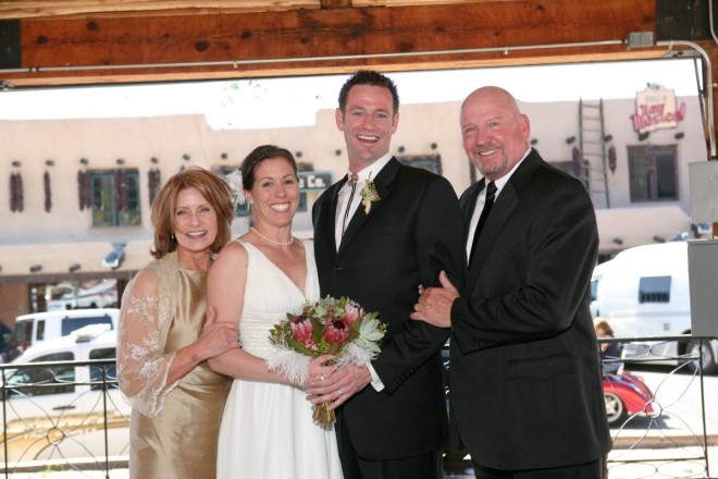 After wedding photographs with bride, groom, and bride's parents