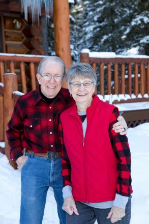 Angie and Gayle, married over fifty years, at their winter photo session