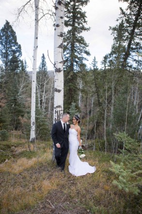 Chisato and Matthew were married in a beautiful hidden valley in Carson National Forest