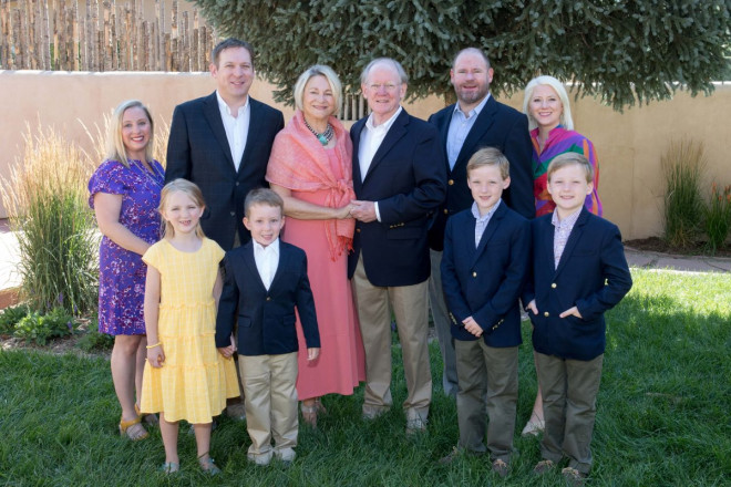 Family photo session at new Taos home in summertime