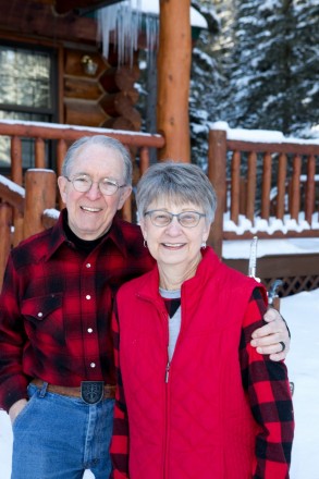 Winter anniversary photo shoot with Angie and Gayle at private cabin