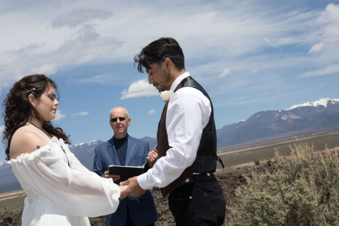 A prayer from a local indigenous people blesses the marriage as Mackenzie and Steven become husband and wife