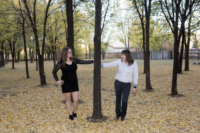 Beautiful fall foliage in autumn engagement shoot in Taos