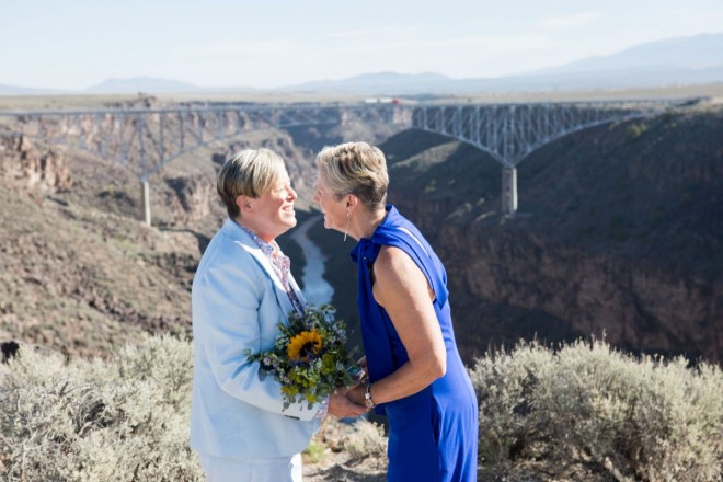On a quiet June morning during a smoky fire season these brides were wed
