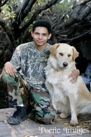 a high school senior and his dog