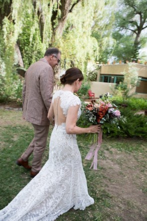 Lindsay and John walk together as one: Taos newlyweds