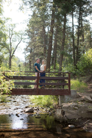 This newly engaged couple has an engagement session in Carson National Forest