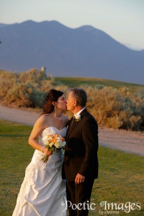 Bride and Groom and Taos Mountain