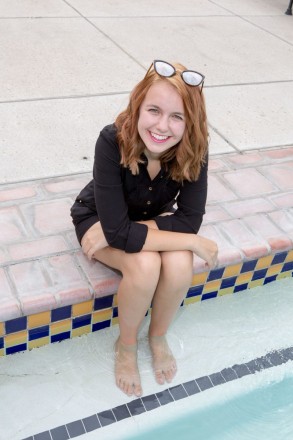 Senior, Bryna, cools her feet off at her June senior photo session.