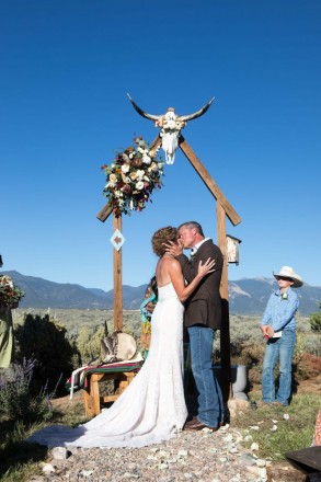 Destination cowboy wedding in the mountains of Taos, NM