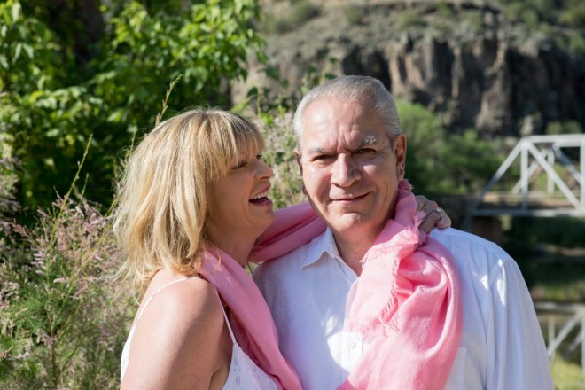 Early morning photos of vow renewal in Taos