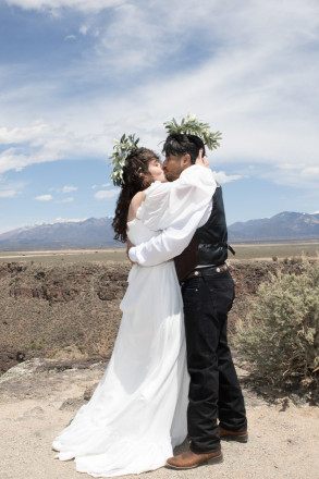 A final kiss at a leaf-crown ceremony presided over by Dan Jones of Embracing Ceremony