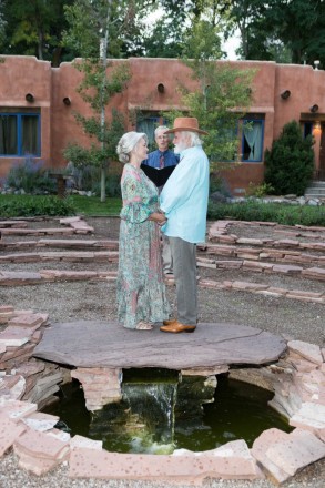 Bride in groom from Las Vegas, NM eloping in at Adobe Bed and Pines in Taos, NM