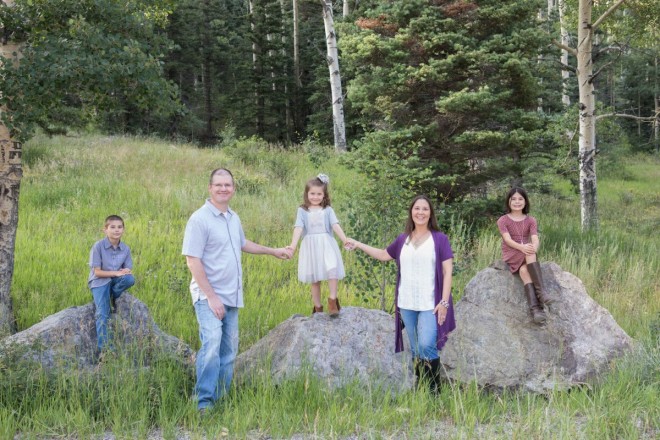 Nontraditional family photography in mountains of Red River, NM.