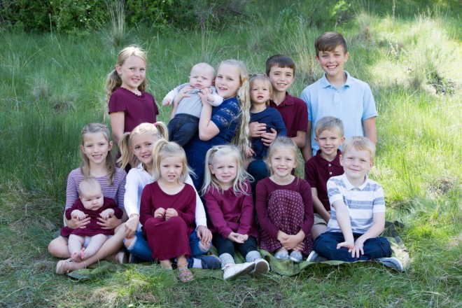 Picture of all of the grandkids ranging in ages 2 months old to 10 years old!