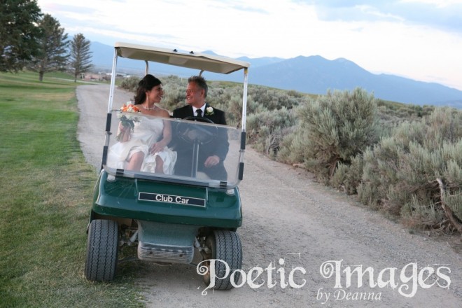 Golf course wedding in Taos, NM