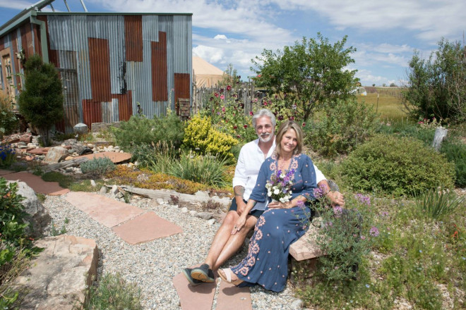 JR and Susan enjoying the gardens and SpiriTaos in El Prado