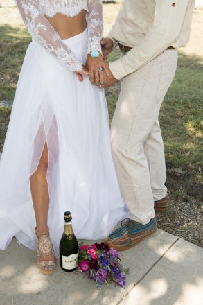 The bride and groom and their amazing wedding shoes!