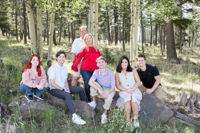 Mom and Dad with "the kids" on vacation in Angel Fire, NM
