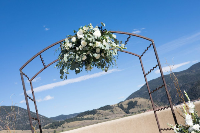 Professional wedding alter with flowers at Eagle Nest Lake state park