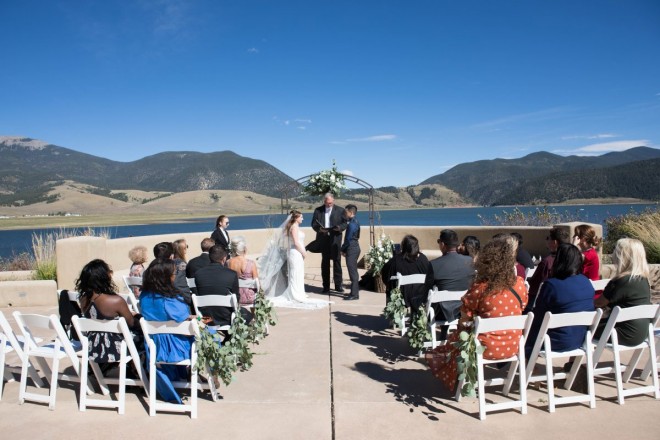 Micro wedding ceremony at Eagle Nest Lake state park