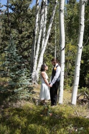 Taos wedding couple in high contrast outdoor wedding photo