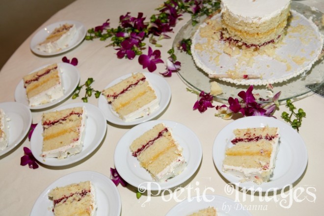 organic wedding cake with raspberry filling