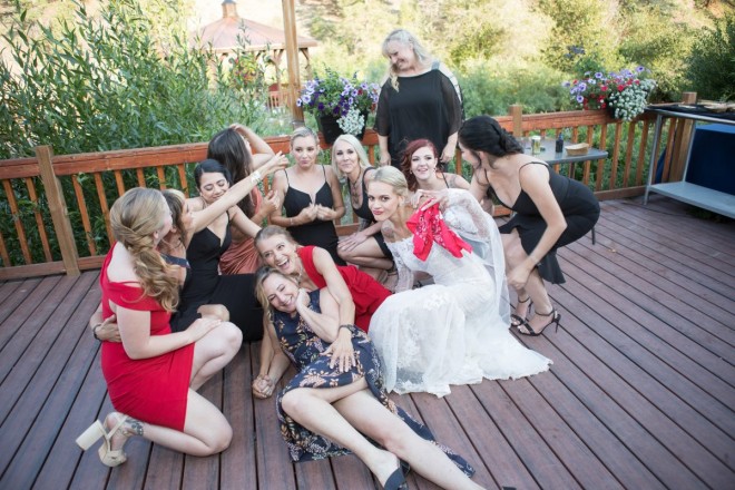 Bride, Courtney, having fun with her best lady friends!
