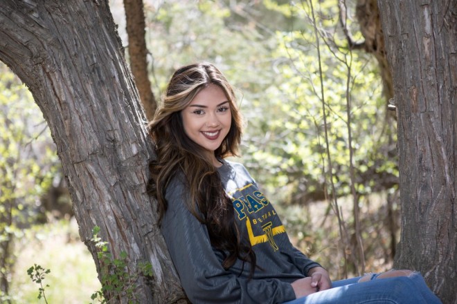 Jenica Gurule has her senior photos taken at El Nogel in Carson National Forest
