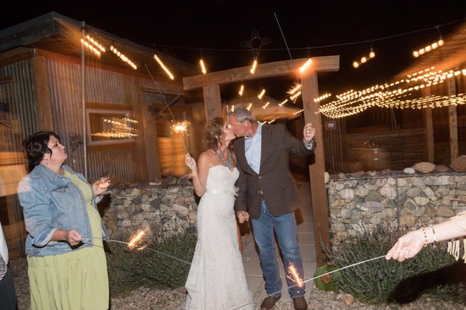 Sparkler send off for newly weds on Tune Drive in Taos, NM