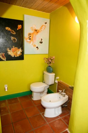 Real estate photography of toilet and bidet in Taos, NM