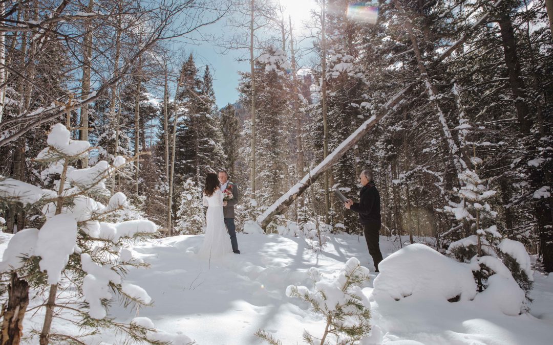 Wintertime Wedding in Snow at Taos Ski Valley