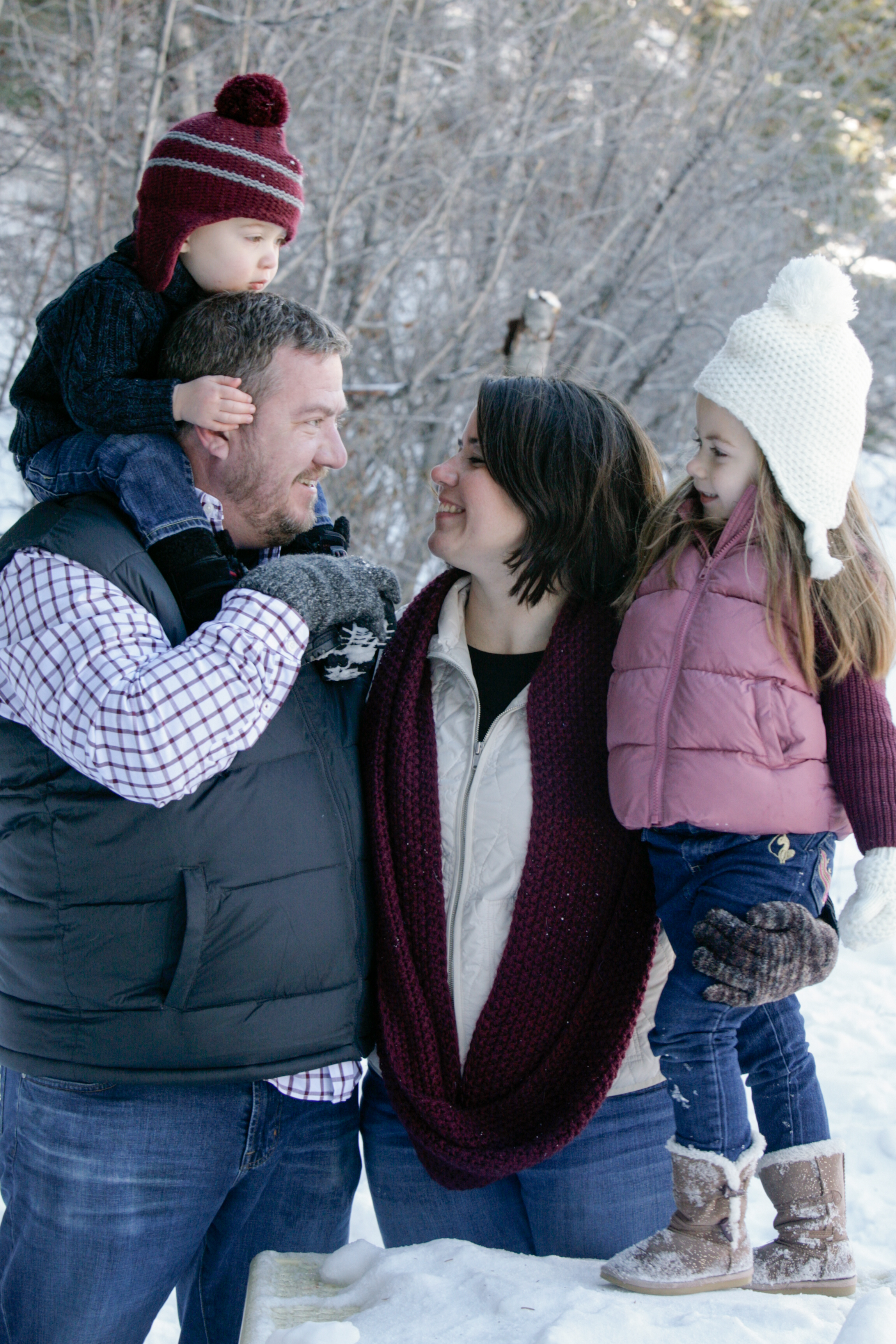 Red River Family Photographs in the Snow