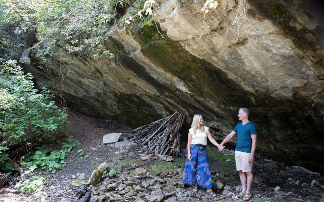 Hiking and Caving for an Engagement Shoot